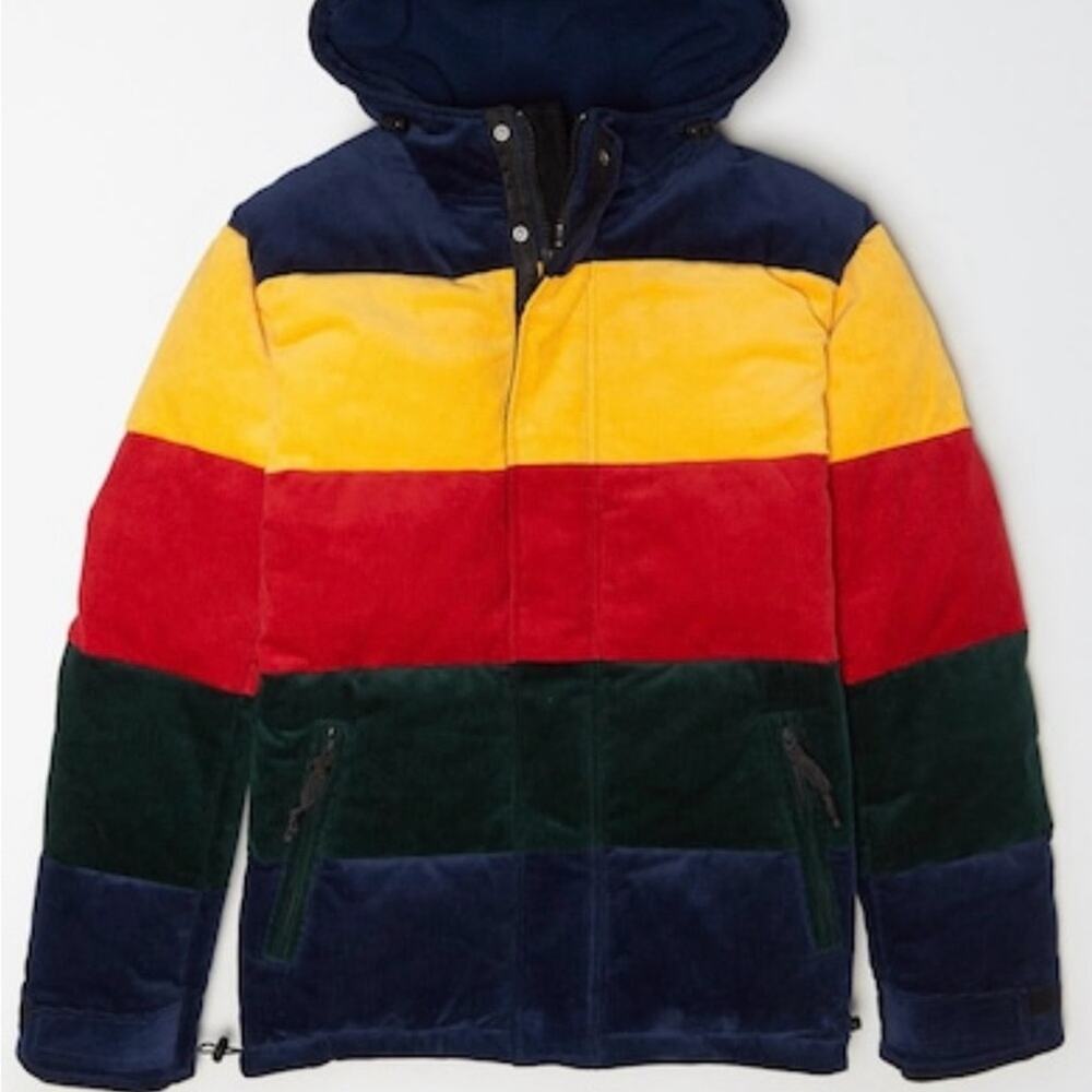 American Eagle Colorblock Corduroy Puffer AS SEEN ON “On the Count of Three”